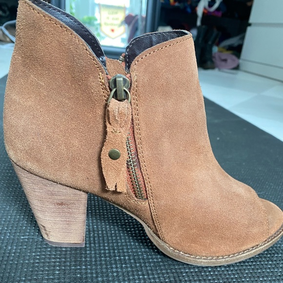 Nikole Suede Peep Toe Bootie - Picture 5 of 8